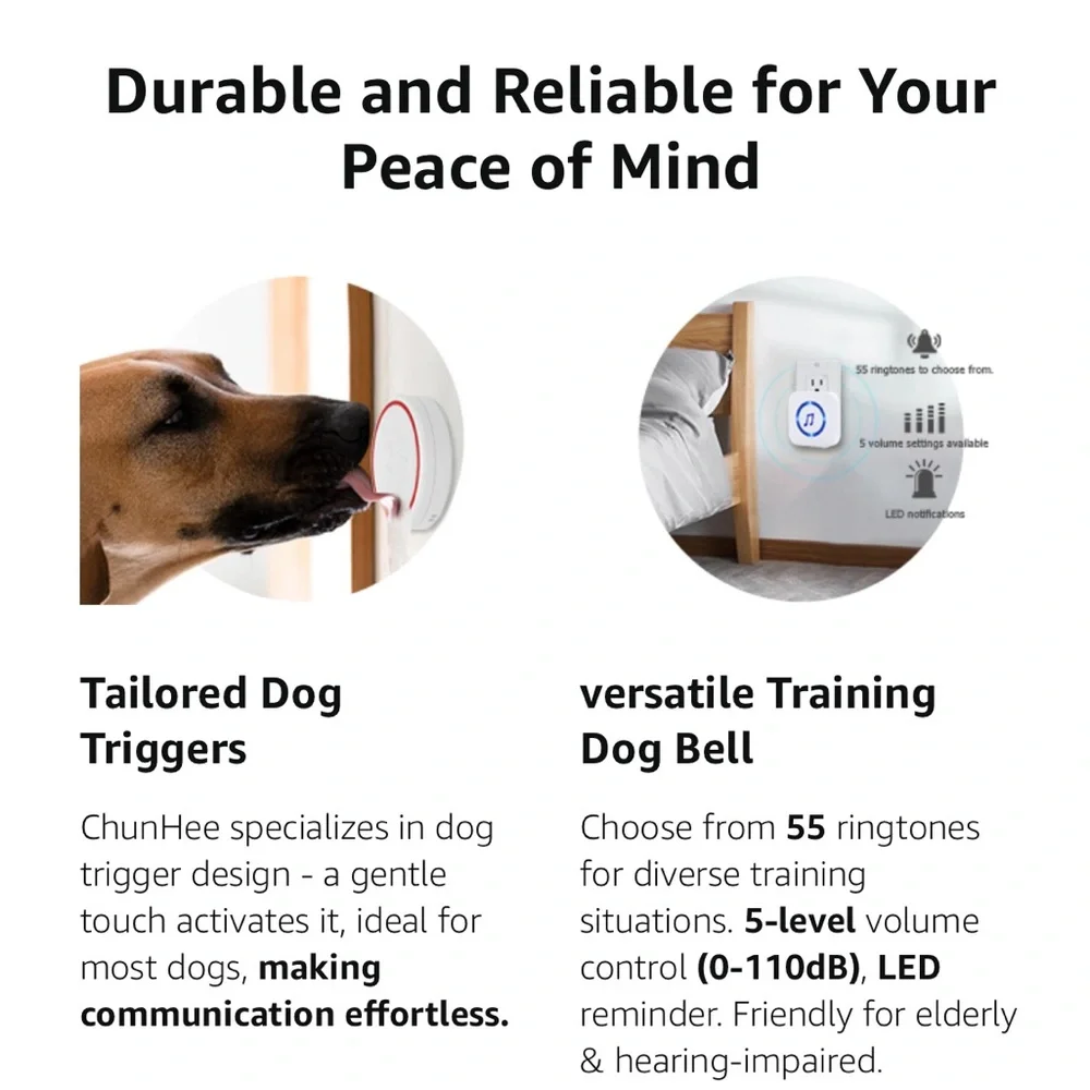 Dog Bell for Potty Training Wireless Doggie Door Bell for Training (NWOT)